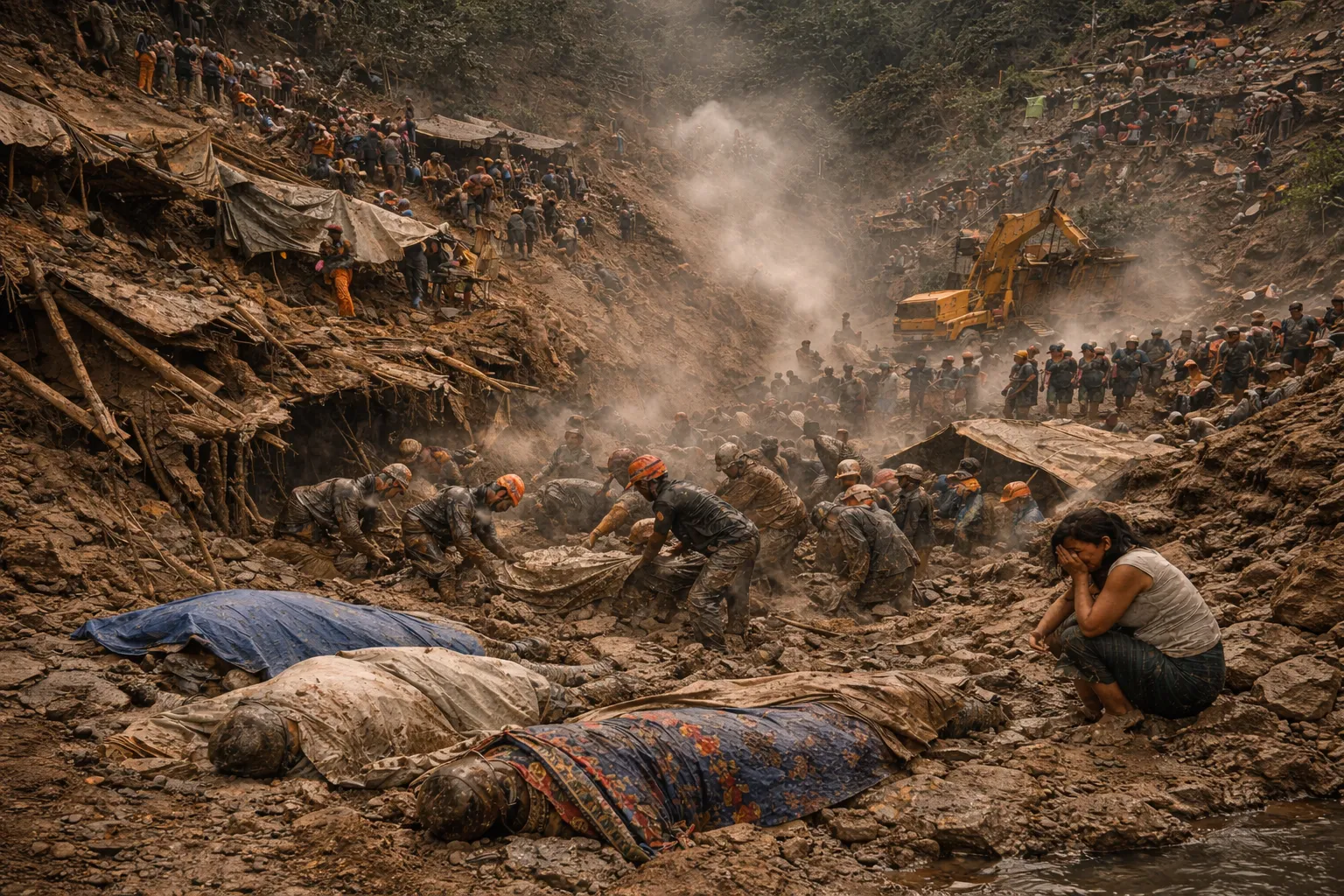 Desastre minero Congo Kamituga 200 muertos derrumbe mina oro artesanal enero 2026