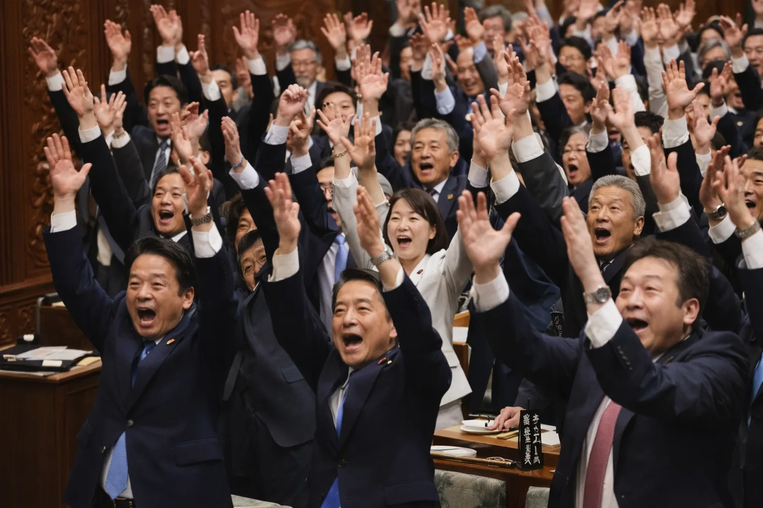 Legisladores japoneses celebran disolución Cámara Baja Parlamento Tokio enero 2026