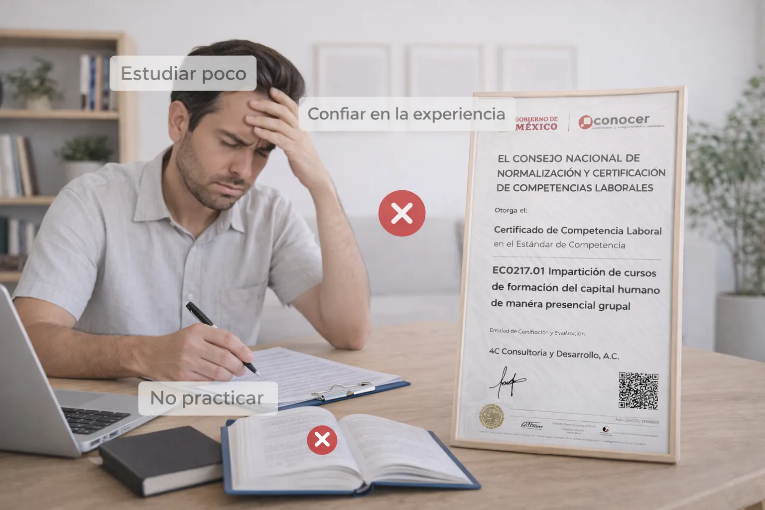 Instructor cometiendo errores en evaluación EC0217.01 CONOCER SEP