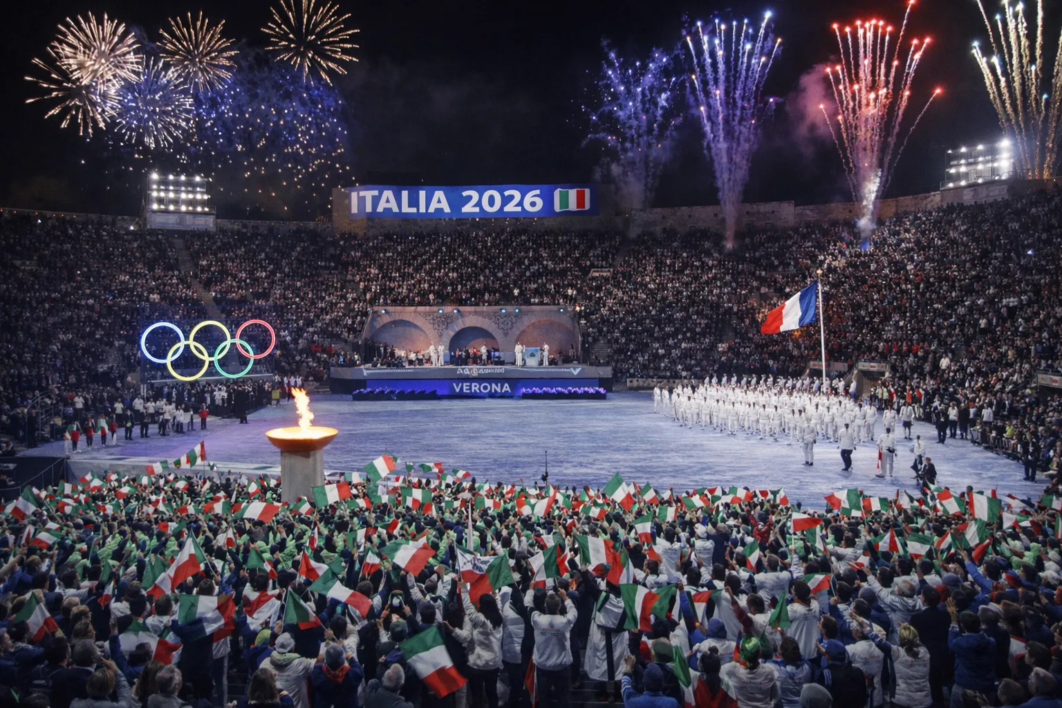 clausura Milano Cortina 2026 Arena di Verona Italia medallero récord Alpes Franceses 2030 fuego olímpico
