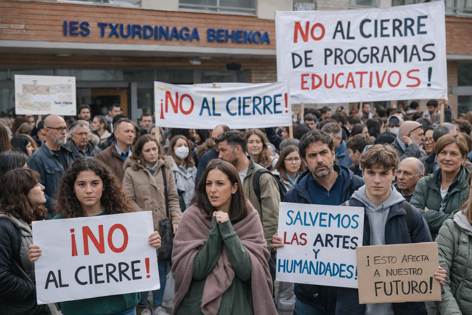 IES Txurdinaga Behekoa protestas cierre bachillerato artes Bilbao 2026 manifestación Arriaga Gobierno Vasco comunidad educativa