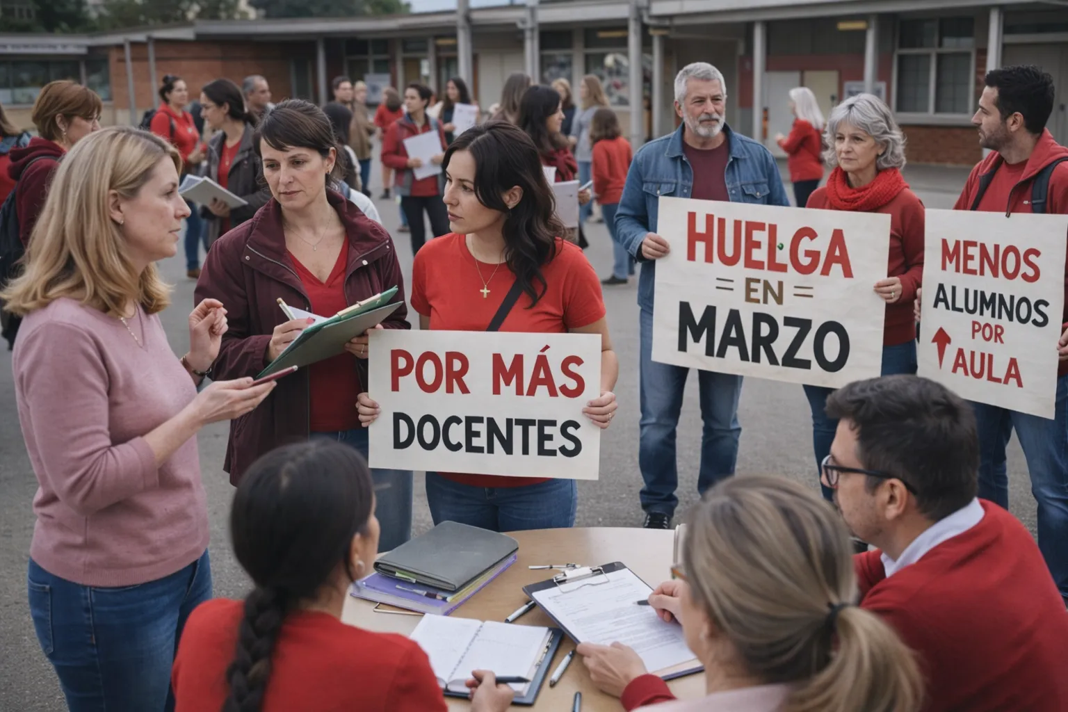 concentraciones docentes escuelas institutos Cataluña 11 marzo 2026 huelga educativa 16-20 marzo USTEC ratios aulas salarios