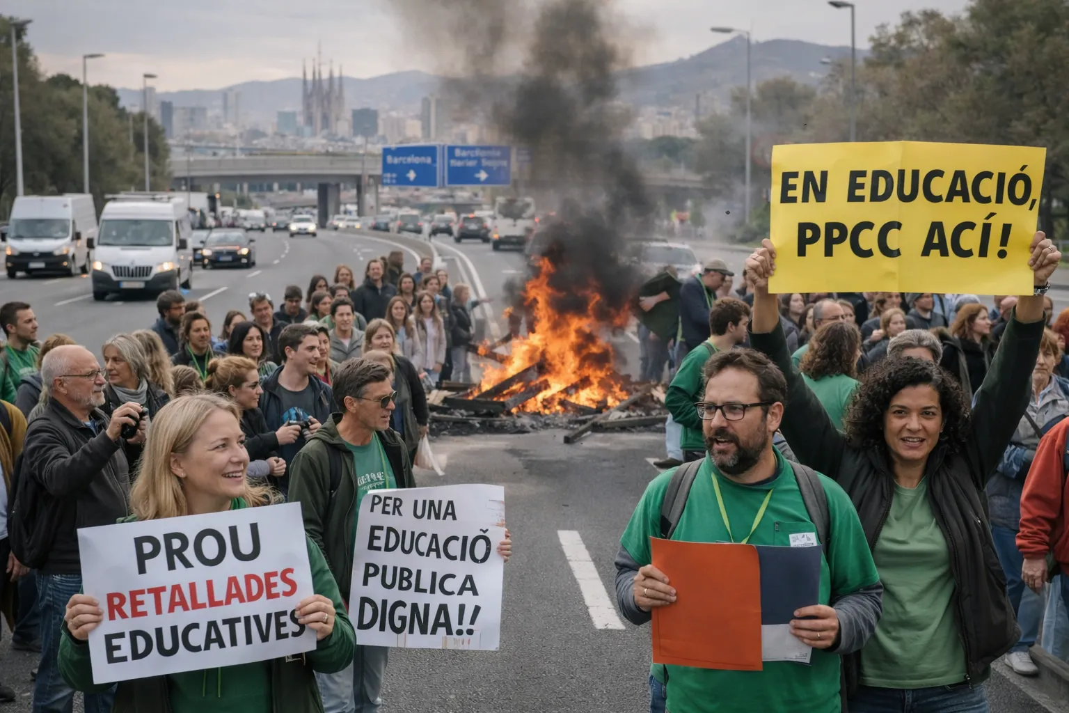 huelga docentes Cataluña 16 marzo 2026 cortes Gran Vía C-31 Ronda Dalt A-2 USTEC Iolanda Segura semana Barcelonès Baix Llobregat viernes 20 Parlament