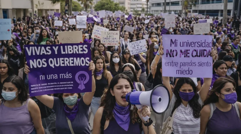 El 8M llega a los campus mexicanos: toma de la Prepa 6 UNAM, la FCPyS pide flexibilidad para el 9M y miles de universitarias marchan bajo el lema No llegamos todas