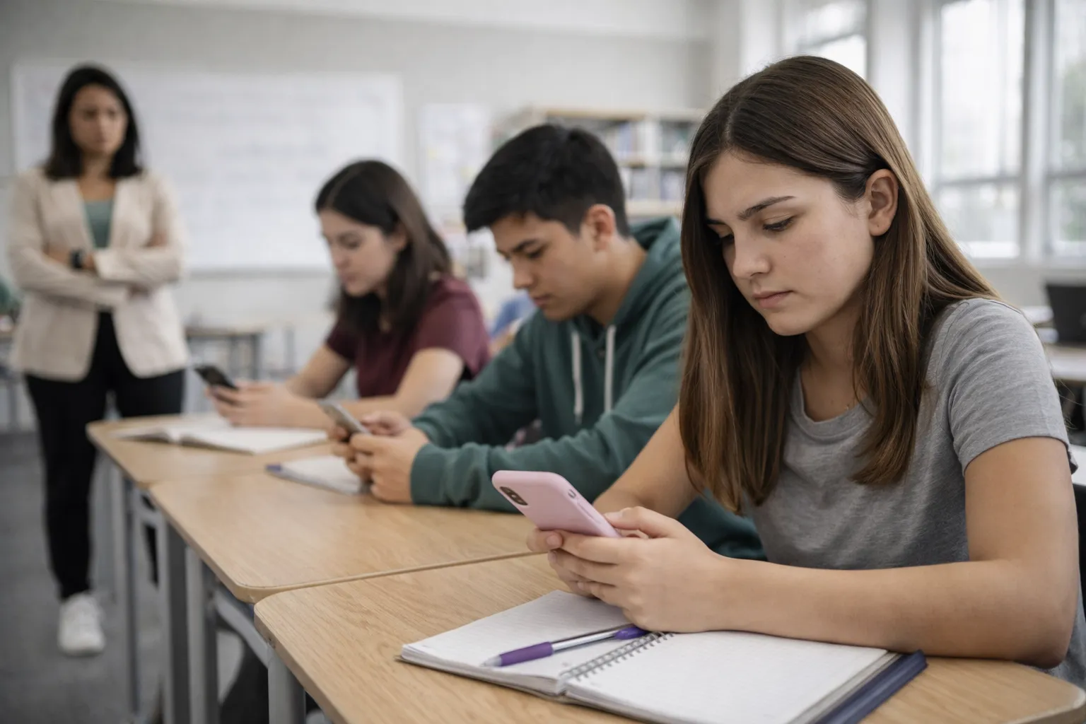 regular redes sociales estudiantes menores 2026 exposición digital impacto aprendizaje concentración salud mental restricciones educación digital obligatoria México
